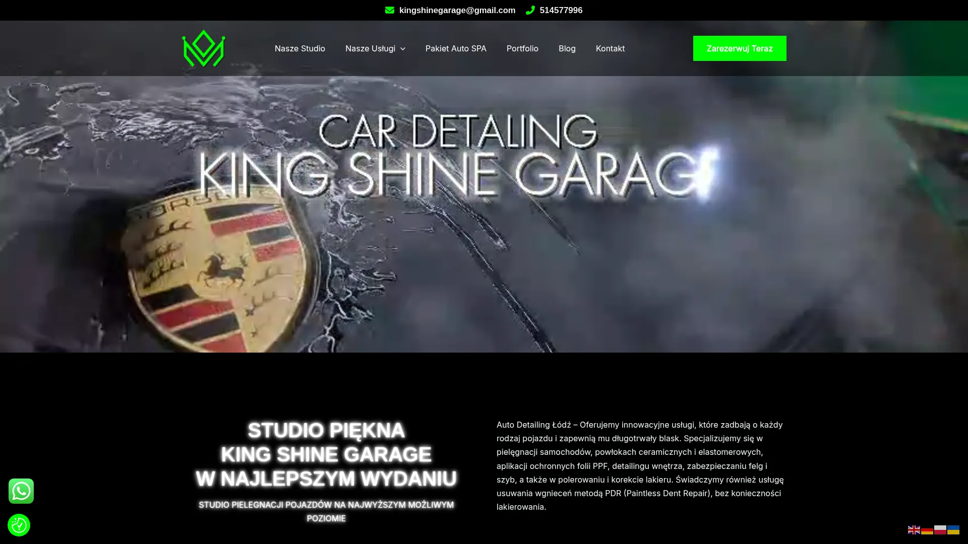 kingshinegarage.pl screenshot